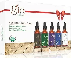 Gio Naturals Organic Carrier Oil Gift Set, Castor, Jojoba, Tamanu, and Argan Oil, For Hair, Face, Skin