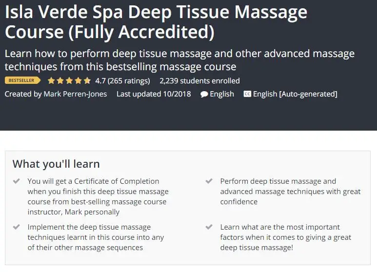 Isla Verde Spa Deep Tissue Massage Course