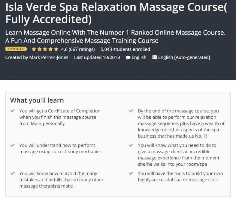 Isla Verde Spa Relaxation Massage Course